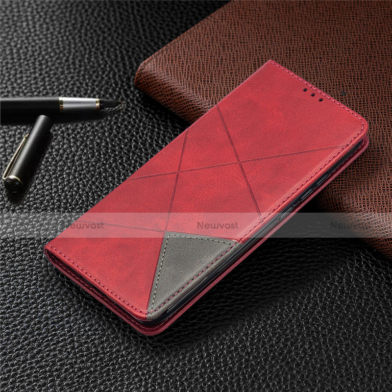 Leather Case Stands Flip Cover T07 Holder for Xiaomi Redmi 9A Red