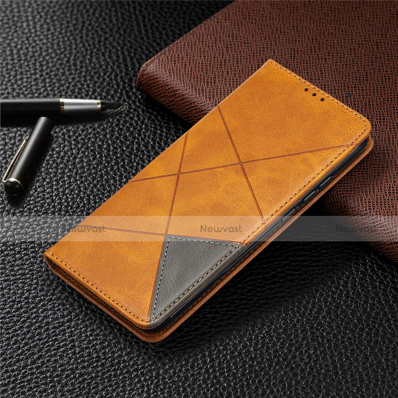 Leather Case Stands Flip Cover T07 Holder for Xiaomi Redmi 9i Orange