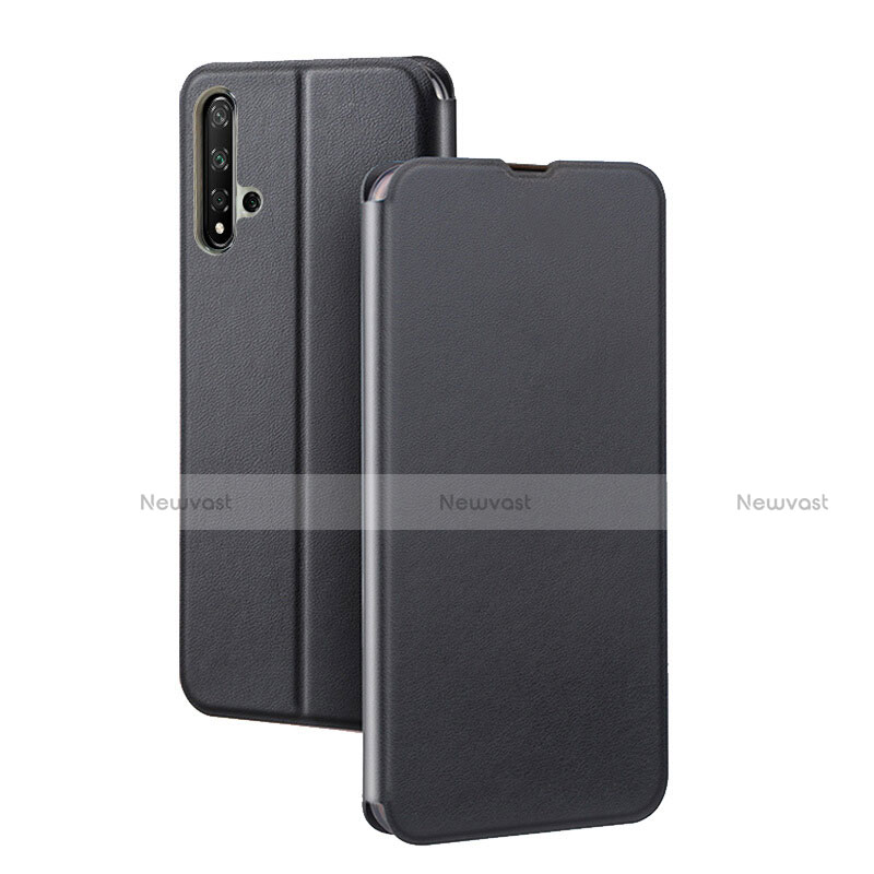 Leather Case Stands Flip Cover T08 Holder for Huawei Honor 20 Black