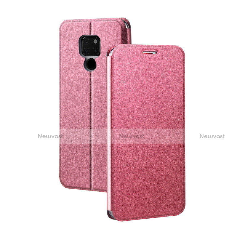 Leather Case Stands Flip Cover T08 Holder for Huawei Mate 20 Pink