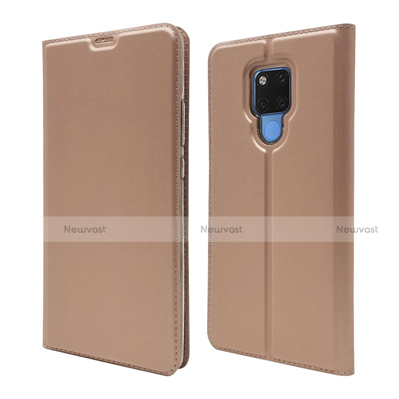 Leather Case Stands Flip Cover T08 Holder for Huawei Mate 20 X 5G Rose Gold