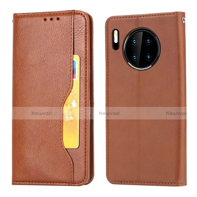 Leather Case Stands Flip Cover T08 Holder for Huawei Mate 30 5G Orange