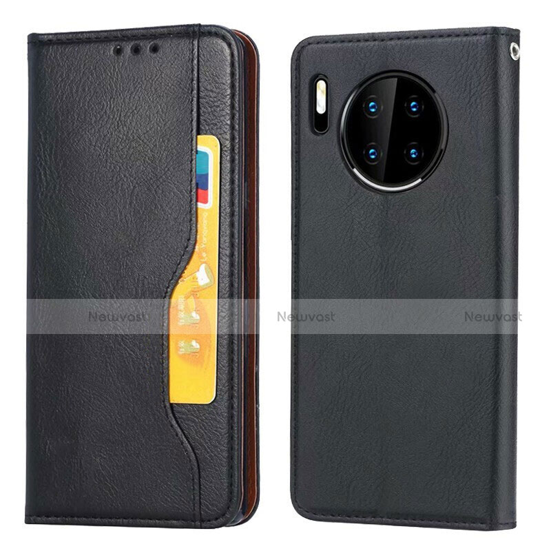 Leather Case Stands Flip Cover T08 Holder for Huawei Mate 30E Pro 5G Black