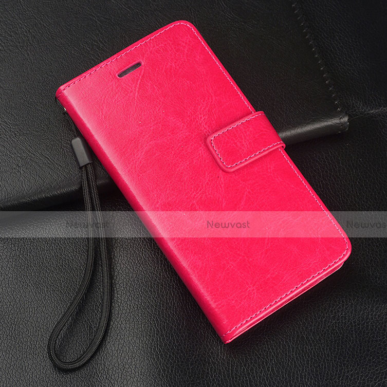 Leather Case Stands Flip Cover T08 Holder for Huawei Nova 5i Hot Pink