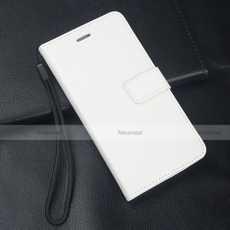 Leather Case Stands Flip Cover T08 Holder for Huawei Nova 5i White