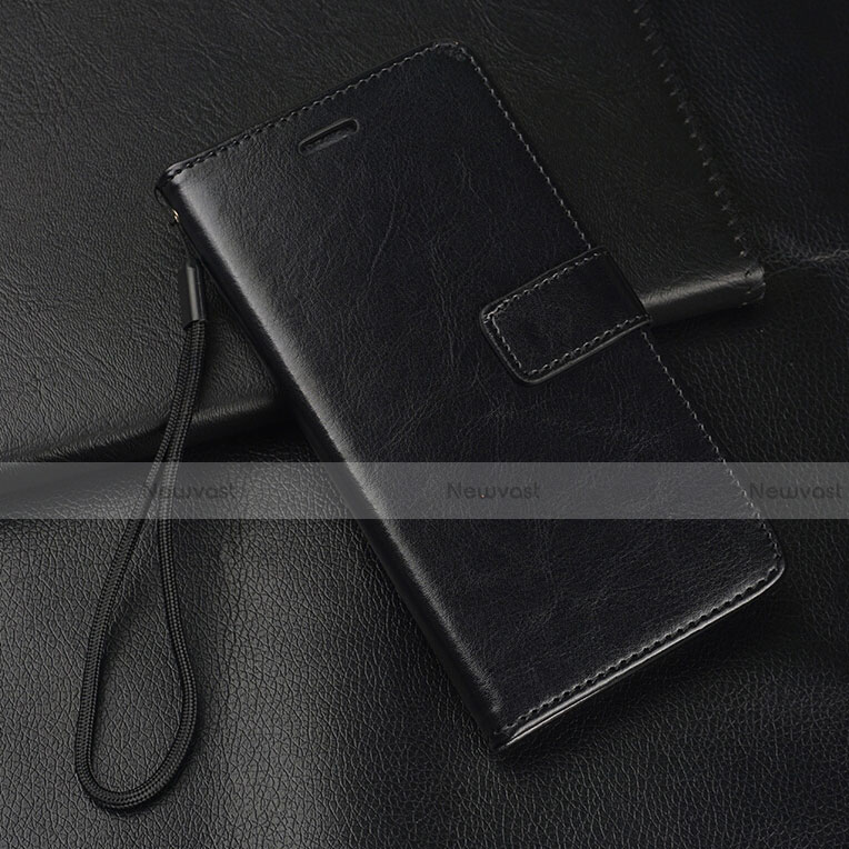 Leather Case Stands Flip Cover T08 Holder for Huawei P20 Lite (2019) Black