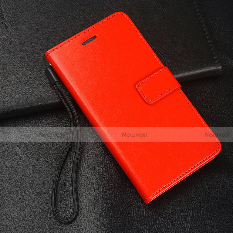 Leather Case Stands Flip Cover T08 Holder for Huawei P20 Lite (2019) Red