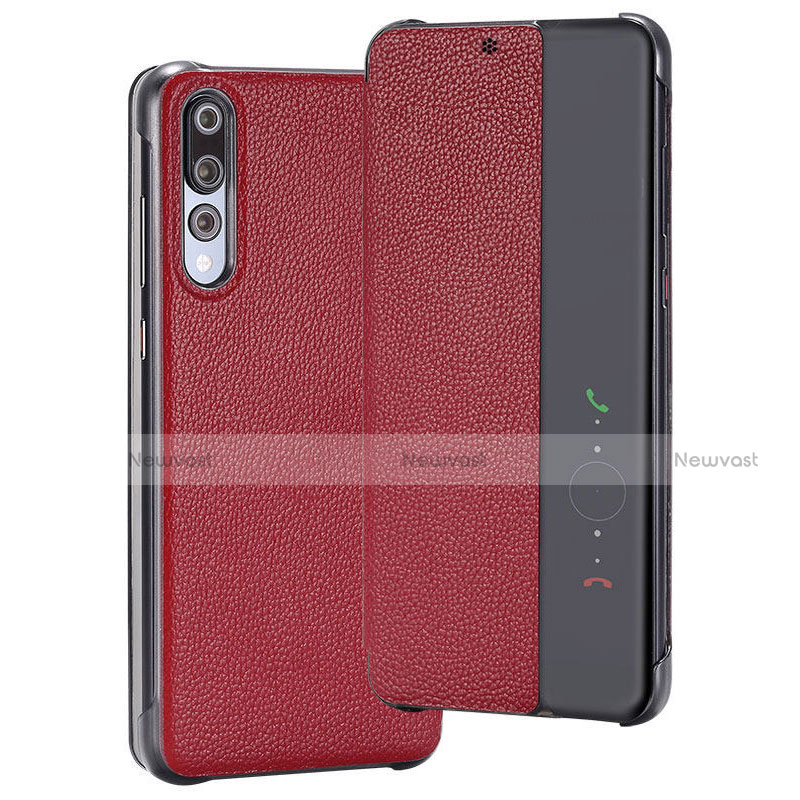 Leather Case Stands Flip Cover T08 Holder for Huawei P20 Pro