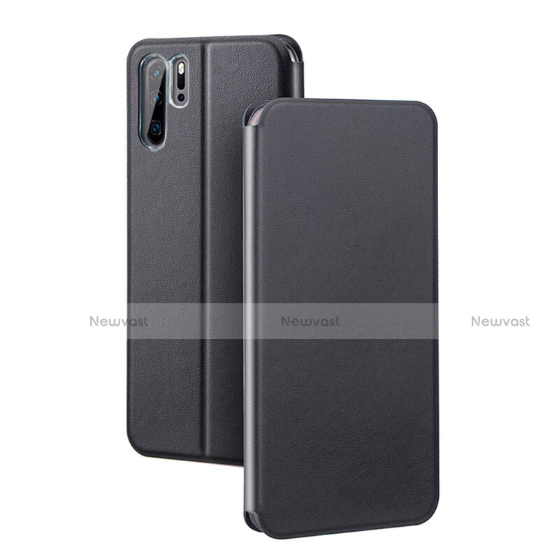 Leather Case Stands Flip Cover T08 Holder for Huawei P30 Pro New Edition Black