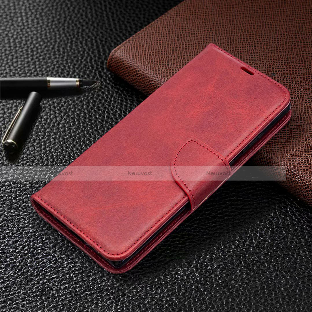 Leather Case Stands Flip Cover T08 Holder for Samsung Galaxy Note 20 5G Red