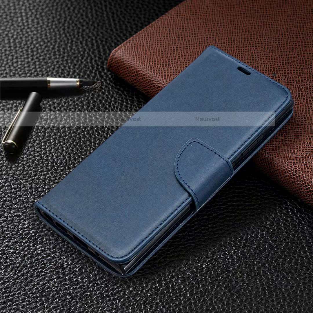 Leather Case Stands Flip Cover T08 Holder for Samsung Galaxy Note 20 Ultra 5G Blue