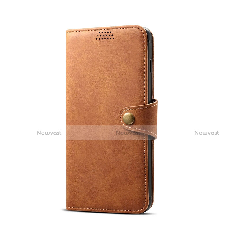 Leather Case Stands Flip Cover T08 Holder for Samsung Galaxy S10e Orange