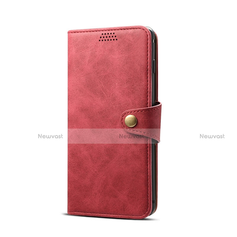 Leather Case Stands Flip Cover T08 Holder for Samsung Galaxy S10e Red