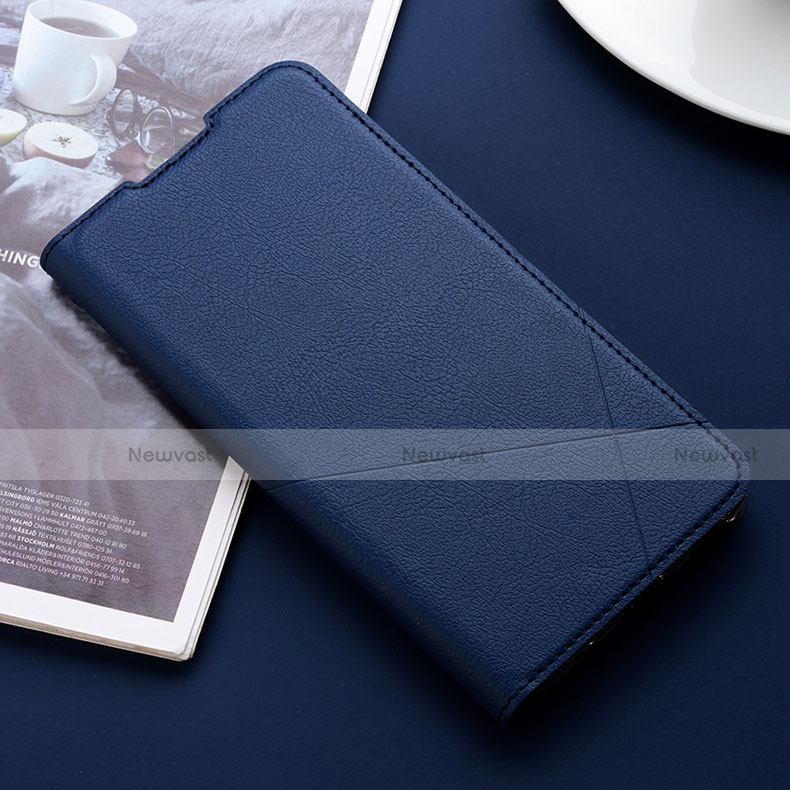 Leather Case Stands Flip Cover T08 Holder for Xiaomi Mi 9T Blue