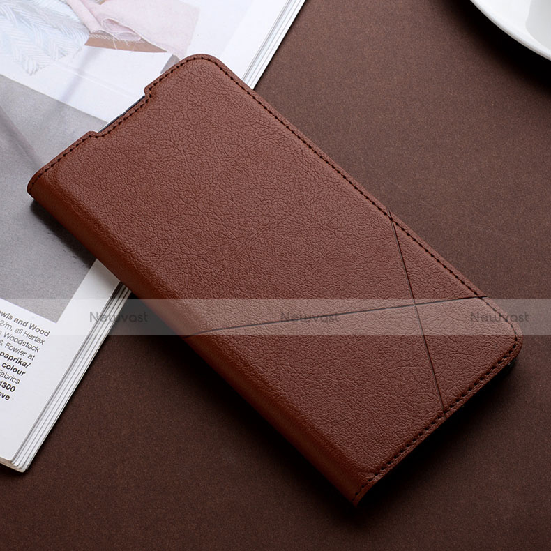 Leather Case Stands Flip Cover T08 Holder for Xiaomi Mi 9T Pro Brown