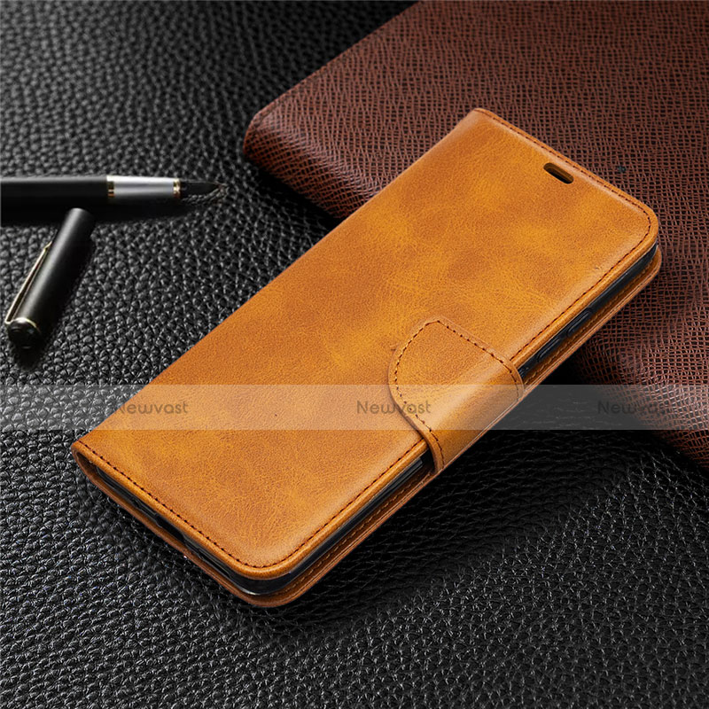 Leather Case Stands Flip Cover T08 Holder for Xiaomi Redmi 9A Orange