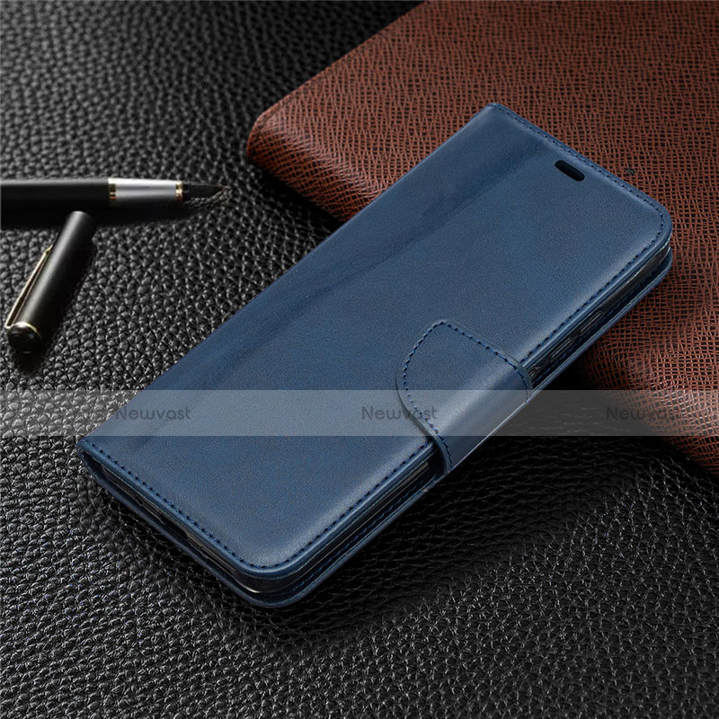 Leather Case Stands Flip Cover T08 Holder for Xiaomi Redmi 9i Blue