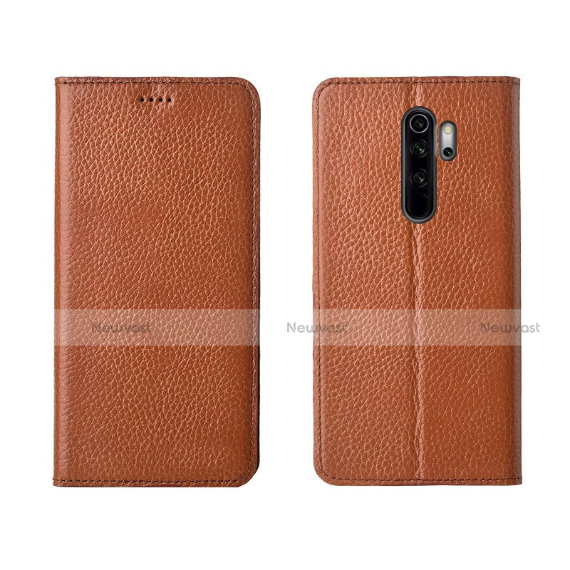 Leather Case Stands Flip Cover T08 Holder for Xiaomi Redmi Note 8 Pro Orange