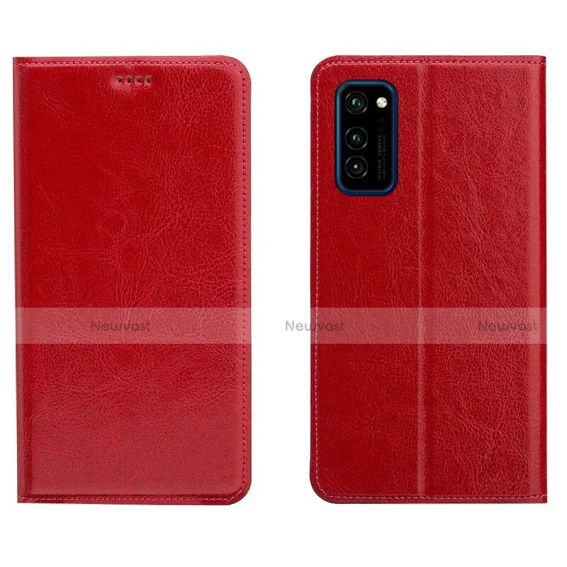 Leather Case Stands Flip Cover T09 Holder for Huawei Honor View 30 5G Red