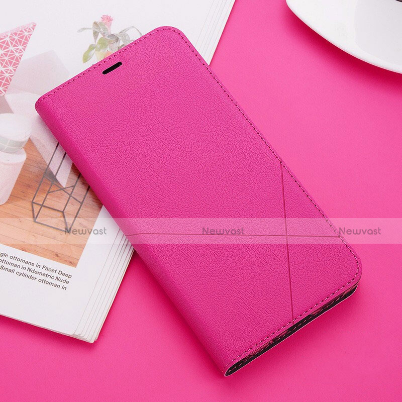 Leather Case Stands Flip Cover T09 Holder for Huawei Mate 20 Hot Pink