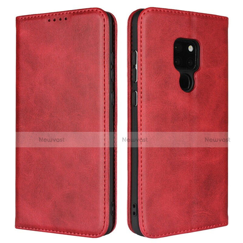 Leather Case Stands Flip Cover T09 Holder for Huawei Mate 20 X 5G Red