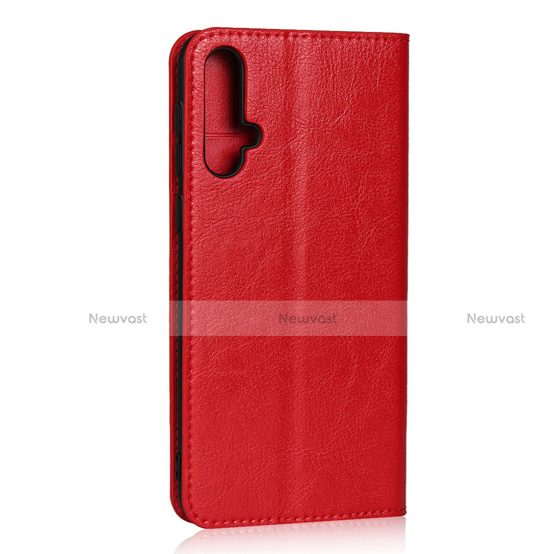 Leather Case Stands Flip Cover T09 Holder for Huawei Nova 5 Red