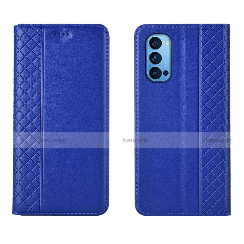 Leather Case Stands Flip Cover T09 Holder for Oppo Reno4 5G
