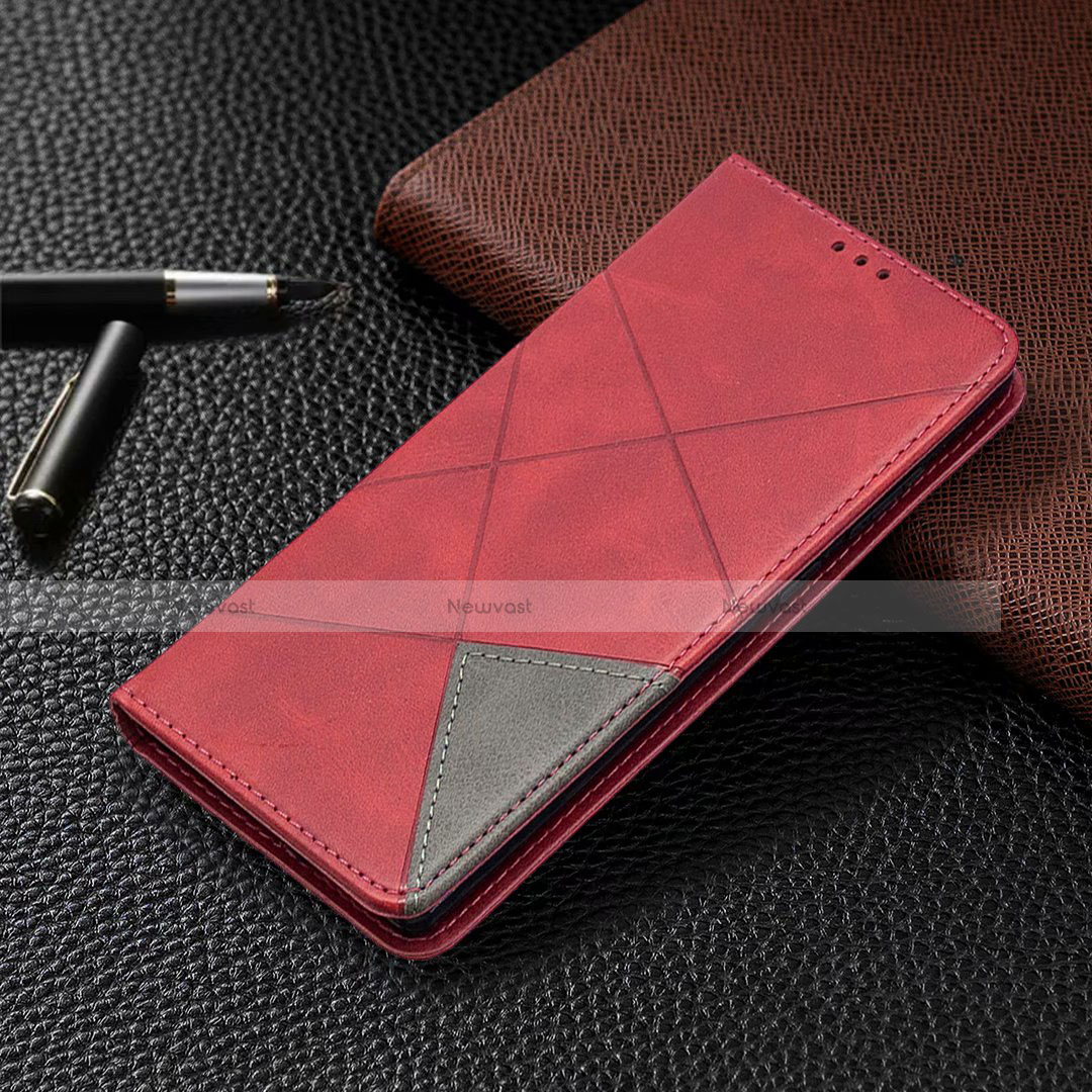 Leather Case Stands Flip Cover T09 Holder for Samsung Galaxy Note 20 5G Red