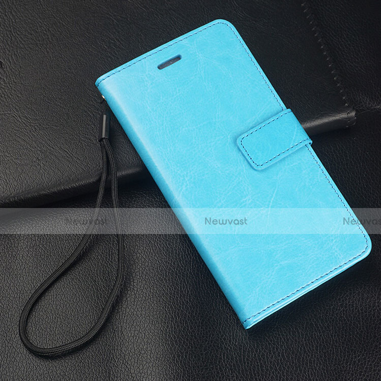 Leather Case Stands Flip Cover T09 Holder for Samsung Galaxy S10e Sky Blue