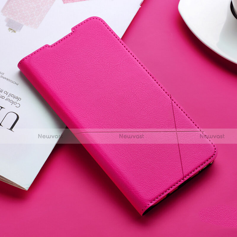 Leather Case Stands Flip Cover T09 Holder for Xiaomi Mi A3 Hot Pink