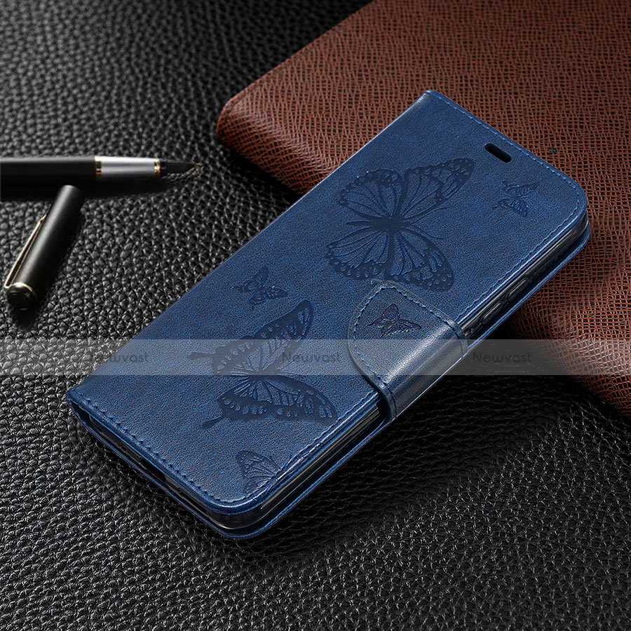 Leather Case Stands Flip Cover T09 Holder for Xiaomi Redmi 9A Blue