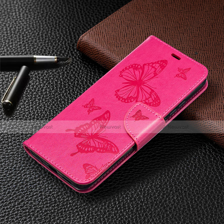 Leather Case Stands Flip Cover T09 Holder for Xiaomi Redmi 9A Hot Pink