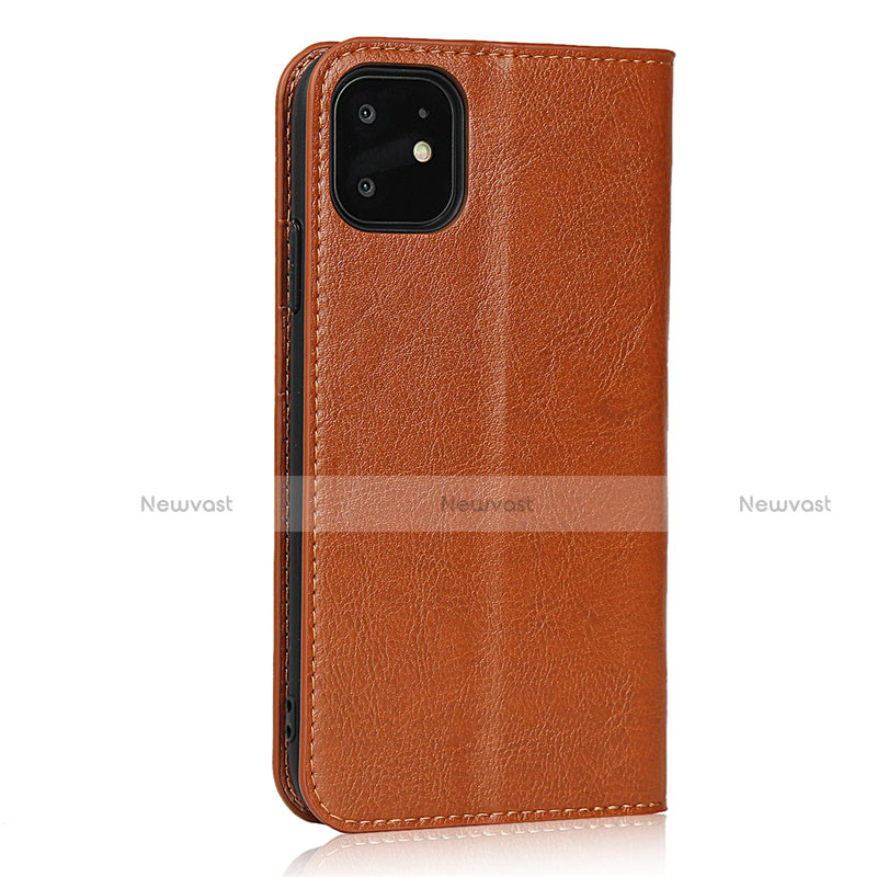 Leather Case Stands Flip Cover T10 Holder for Apple iPhone 11 Orange