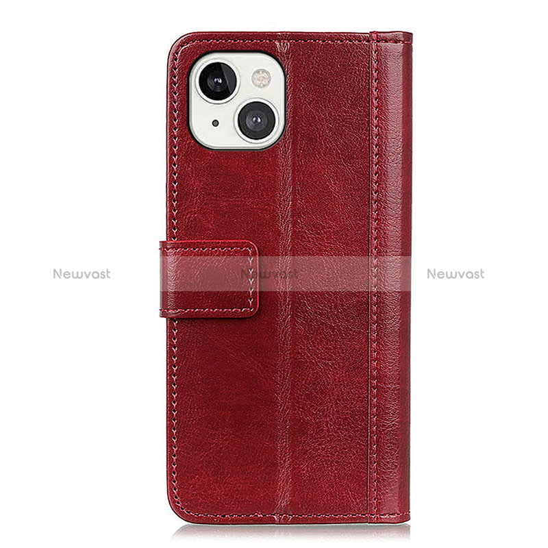 Leather Case Stands Flip Cover T10 Holder for Apple iPhone 15 Plus