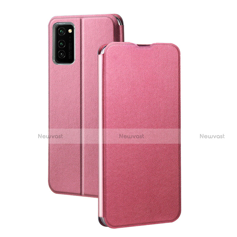 Leather Case Stands Flip Cover T10 Holder for Huawei Honor V30 Pro 5G Pink