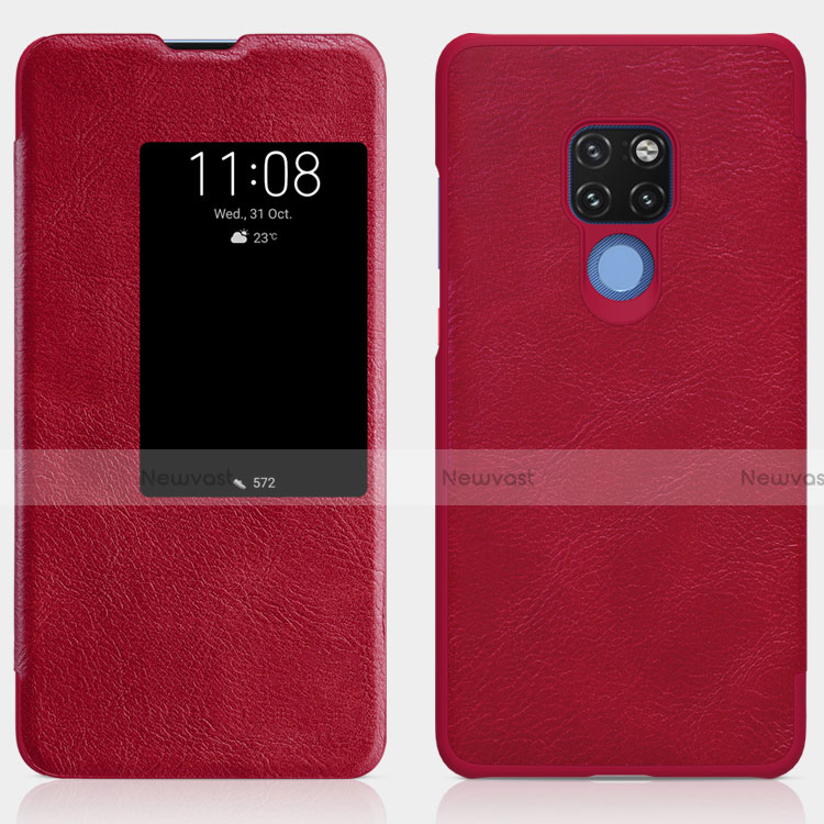 Leather Case Stands Flip Cover T10 Holder for Huawei Mate 20 Red