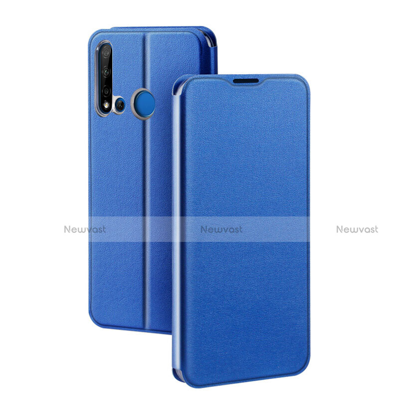 Leather Case Stands Flip Cover T10 Holder for Huawei Nova 5i Blue