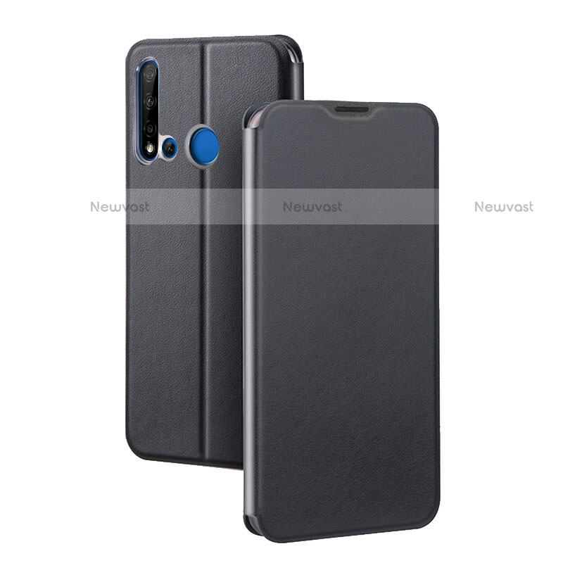 Leather Case Stands Flip Cover T10 Holder for Huawei P20 Lite (2019) Black