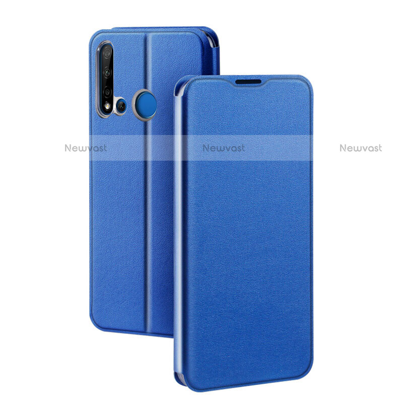 Leather Case Stands Flip Cover T10 Holder for Huawei P20 Lite (2019) Blue