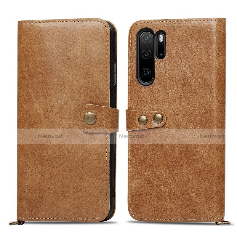 Leather Case Stands Flip Cover T10 Holder for Huawei P30 Pro Orange