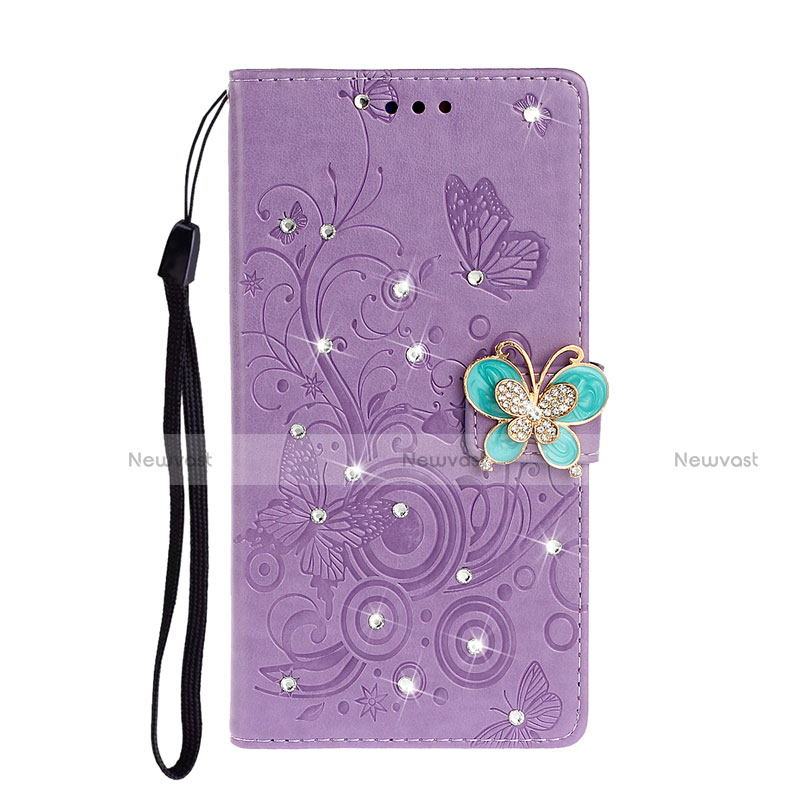 Leather Case Stands Flip Cover T10 Holder for Huawei P40 Pro Purple