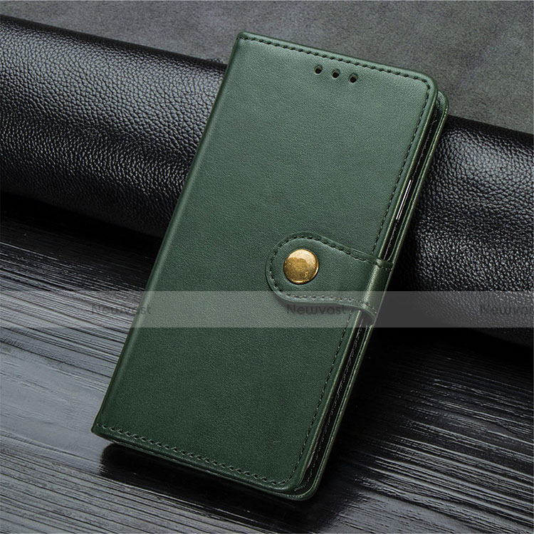 Leather Case Stands Flip Cover T10 Holder for Oppo A91 Green