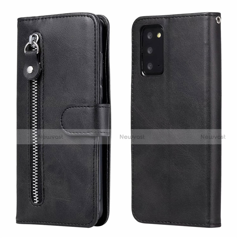 Leather Case Stands Flip Cover T10 Holder for Samsung Galaxy Note 20 5G Black