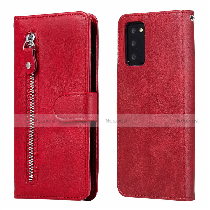 Leather Case Stands Flip Cover T10 Holder for Samsung Galaxy Note 20 5G Red