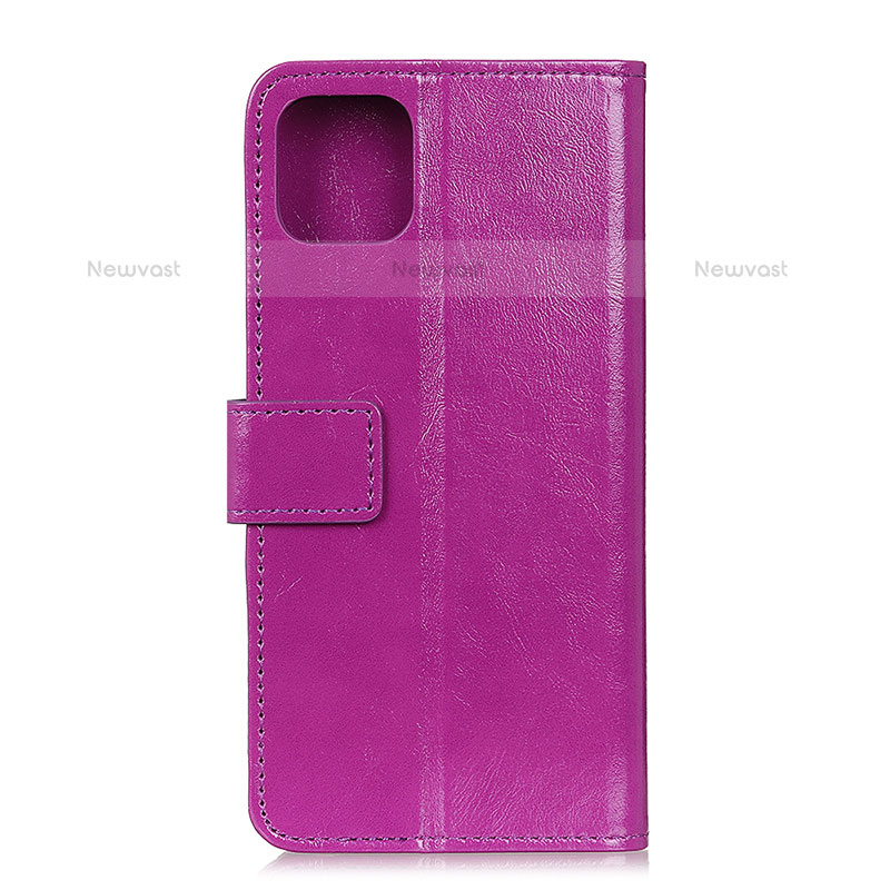 Leather Case Stands Flip Cover T10 Holder for Xiaomi Mi 11 Lite 4G Purple