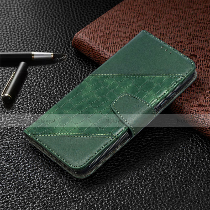 Leather Case Stands Flip Cover T10 Holder for Xiaomi Redmi 9A Green