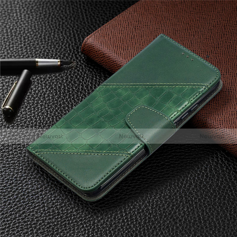 Leather Case Stands Flip Cover T10 Holder for Xiaomi Redmi 9i Green