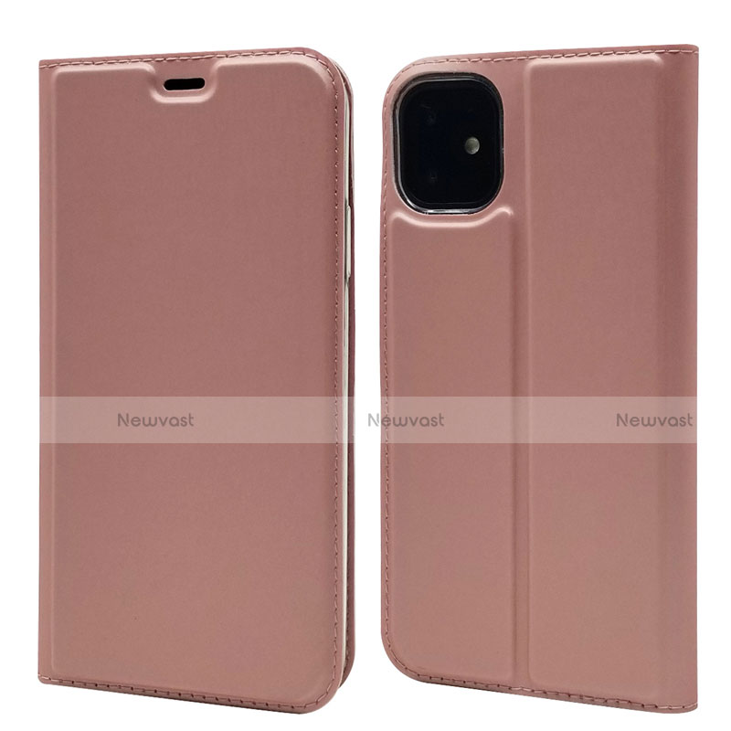 Leather Case Stands Flip Cover T11 Holder for Apple iPhone 11 Rose Gold