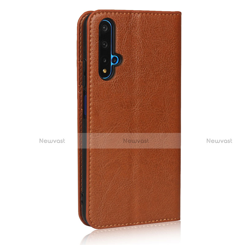 Leather Case Stands Flip Cover T11 Holder for Huawei Honor 20S Orange