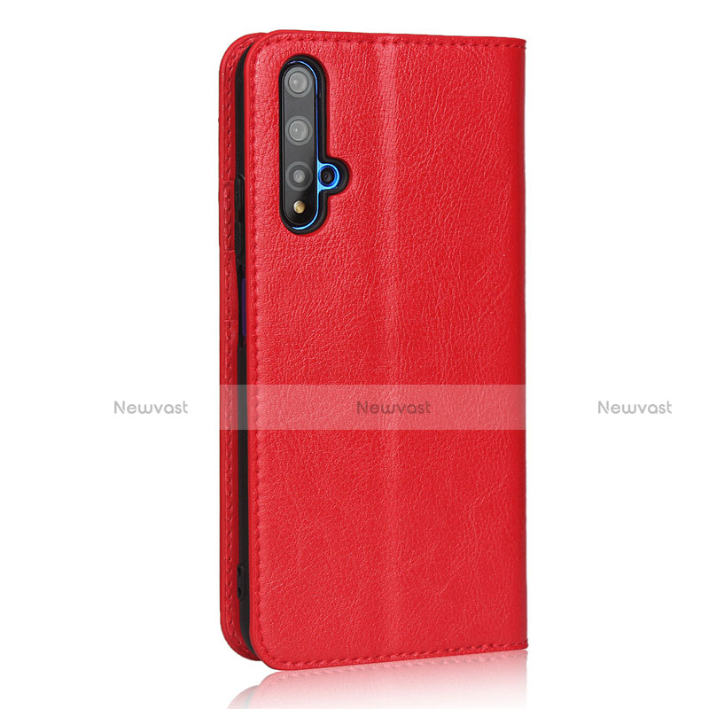 Leather Case Stands Flip Cover T11 Holder for Huawei Honor 20S Red